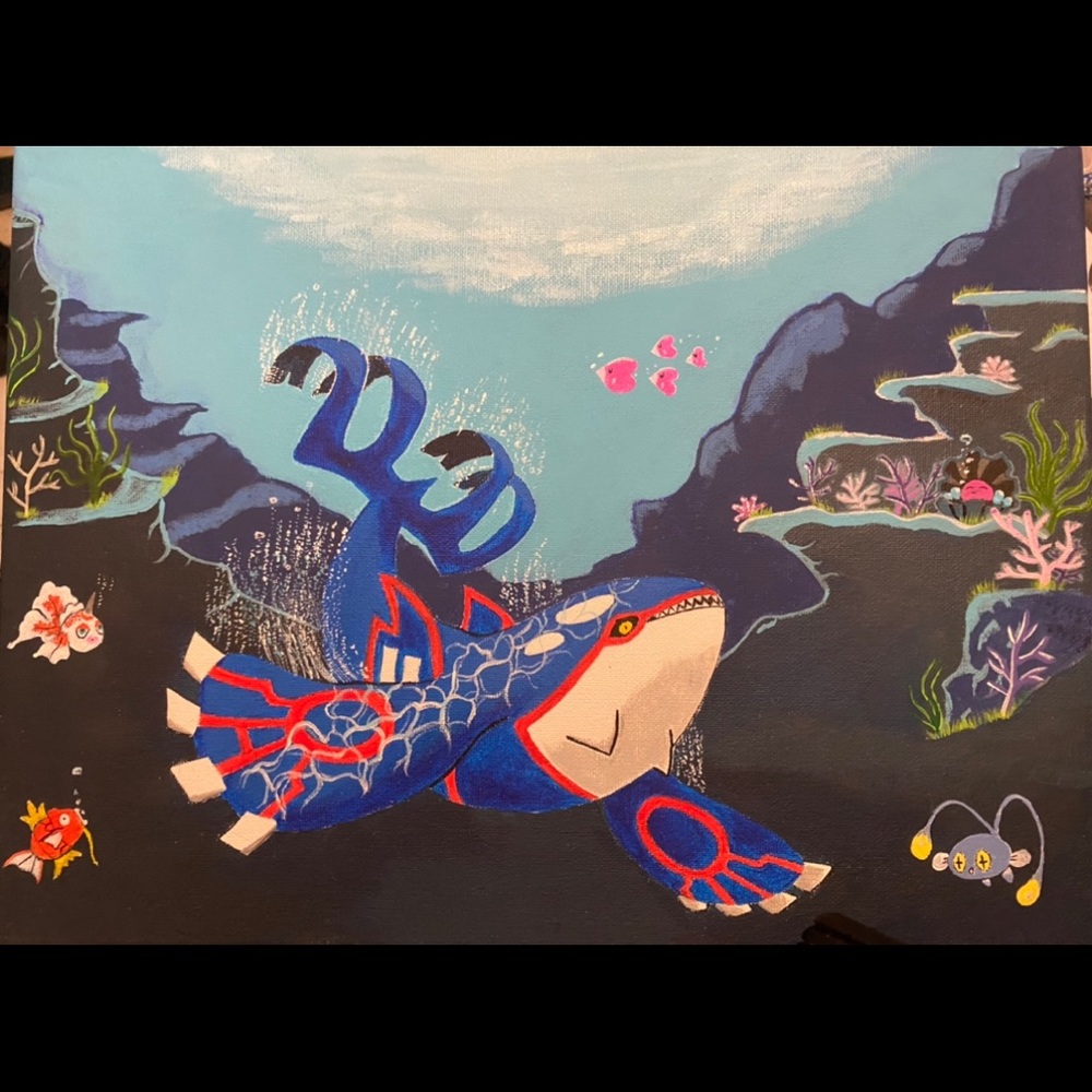 SOLD !!12x16 canvas Pokémon (Kyogre) Painting